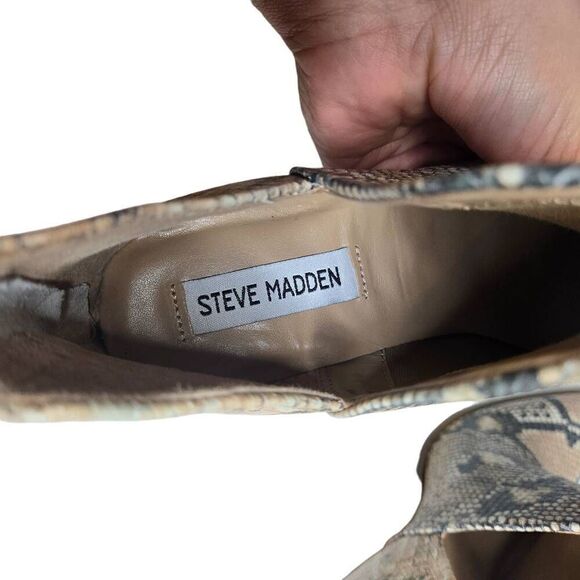 Steve Madden Camryn Ankle Boot Tan Snake Print Size 8 - Picture 11 of 12